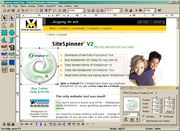 IMS Web Spinner Screenshot